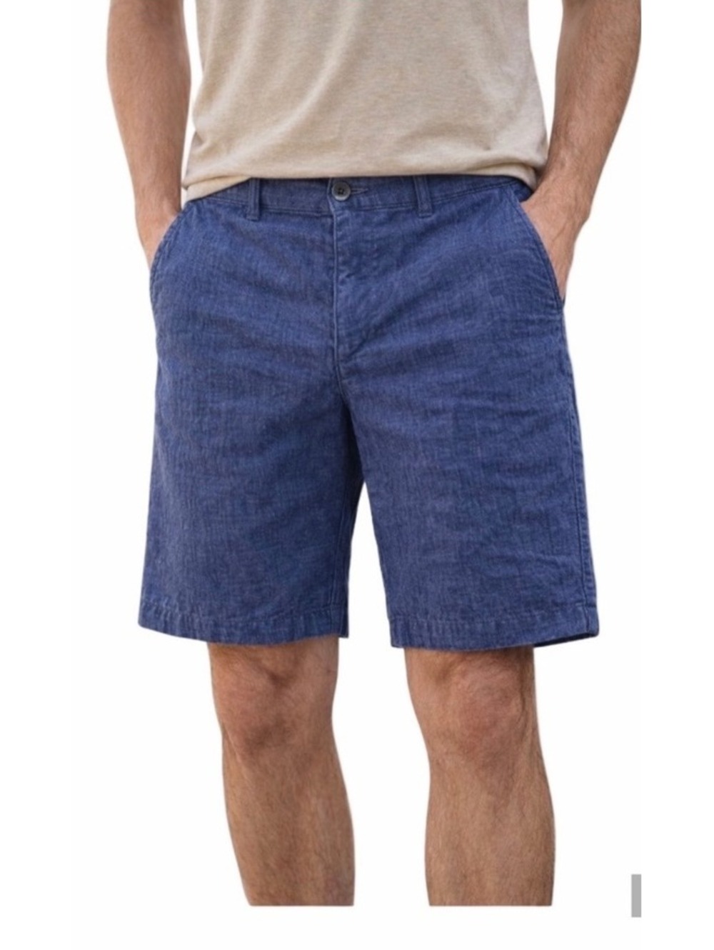 Marc Anthony | Men’s Flat Front Blue Textured Casual Stretch‎ Slim Fit Shorts 33